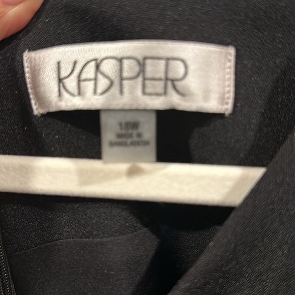 Kasper black column dress. Back zip. Below knee length. - Picture 2 of 3